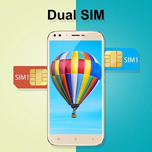 Handy ohne Vertrag, Oukitel U22 5.5 Zoll Smartphone (GroÃŸe Batterie 2700mAh, Android 7.0, 2GB +16GB Interner Speicher, 13MP + 8MP) Handy mit 2 Simkarten GPS Bluetooth WIFI-Gold