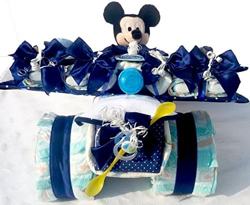 XXL Nappy Cake with 3D Rattle Socks – Mickey Mouse with Voice Function