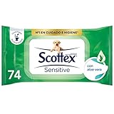 toallitas humedas desechables en el inodoro Desechable por el WC Scottex Sensitive Aloe Vera Papel Higiénico Húmedo - 70 servicios
