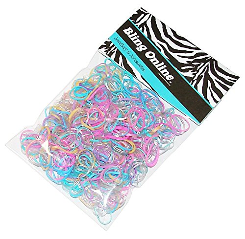 Bling Online 500pcs Hair Braiding Elastics Mini Small Rubber Bands Braid or Plait (PASTELS).