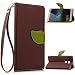 Produktbild Huawei Ascend Mate S Lederoptik PU Leder Hülle (Frei 2 in 1 Ball Touch Pen) CaseHome Nature Blatt Etui Magnetverschluss Stil PU-Leder Brieftasche [Standfunktion] Deckel Klapptasche Schale Flip Foliant Schützende Haut Hüllen Mit Wallet Kartenfach Magnetverschluss Standfunktion Handytasche Taljereep Lanyard Strap Tragen Folio Tasche Schutzhülle(Braun Color)