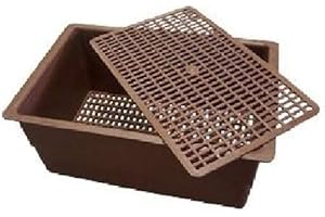 Gómez y Crespo Cubeta Plana Marrón de Plástico para Nidos de Conejos. Sin Sandwich