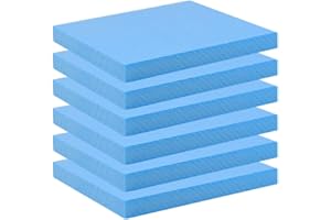 Tutamaz Lot de 6 plaques de mousse rigide en polystyrène - Haute densité - Bleu - Pour travaux manuels, paysage, bâtiment, modélisation, bricolage