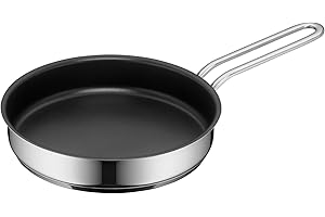 WMF Mini Bratpfanne beschichtet klein 18 cm, Cromargan Edelstahl poliert, Induktion, stapelbar, ideal für kleine Portionen oder Singlehaushalte