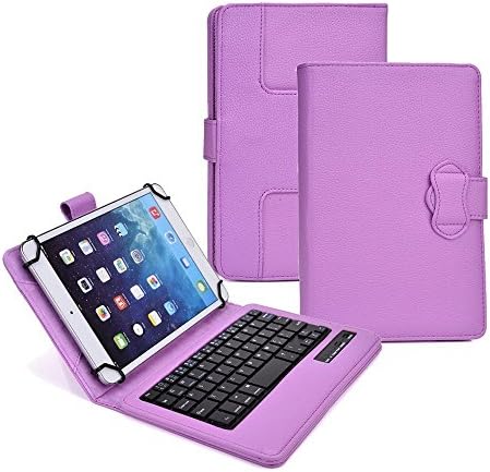 Tsmine LG G Pad 8.0 Bluetooth Keyboard Case - 2in1 Wireless Keyboard Case [Detachable, Rechargable] PU Leather Stand Case for LG G Pad 8.0 V480 V490 Tablet,Purple