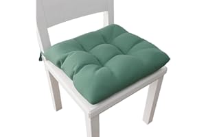 PETTI Artigiani Italiani - Cuscini per Sedia Cucina, Set 6 Cuscini per Sedie Cucina, Coprisedie Cucina in Cotone con Laccetti, Verde, 100% Made in Italy