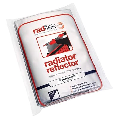 Radflek Réflecteur de chaleur avec 8 feuilles Radstik + 8 bandes adhésives Radstik pour radiateur Radflek