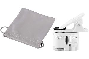 ‎WALFRONT Mikroskop do telefonów komórkowych 60X Lupa LED Światło UV Mini Telefon komórkowy Klip Mikroskop