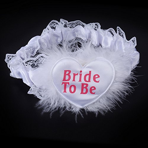 5 Stück “Bride to be” Dekoration Party set inkl. Schärpe, Strumpfband , Abzeichen, Schleier und Banner für zukünftige Braut Junggesellinnenabschied - 5