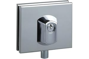 METALUX 6041 - Serrures basses pour portes en verre SECURIT Inox poli LxH 106x87 mm condamnable à clé