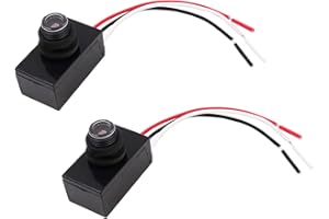 VOANZO 2 Pack Dusk to Dawn Sensor for Outdoor Lighting, 120-277V Photoelectric Switch, Black, Automatic, Optical Actuator