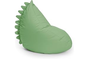 Lumaland Pouf per bambini Monster Animal Design | Pouf per interni ed esterni | Combinabile con gli amici di Animal Line | 80 x 80 x 70 cm [verde]