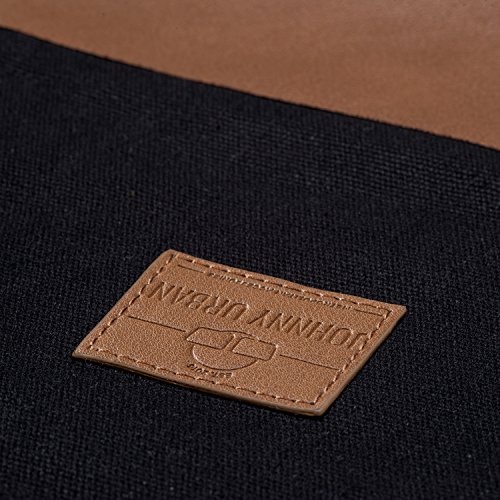 Turnbeutel Hipster Schwarz   Braun - JOHNNY URBAN  Luke  Canvas Gymsack Gym Bag Beutel Sportbeutel Rucksack f  r Damen   Herren mit Innentasche - Aus 