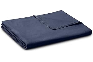 BB BLINBLIN Weicher und atmungsaktiver Bettbezug für gewichtete Decken (104 x 152 cm) – Marineblau bedruckt