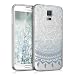 Produktbild kwmobile Hülle für Samsung Galaxy S5 / S5 Neo / S5 LTE+ / S5 Duos - Backcover Case Handy Schutzhülle TPU Silikon - Cover klar Indische Sonne Design Blau Weiß Transparent