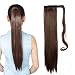 DODOING 24"(60cm)Clip In Ponytail Pony Tail Hair Extension Wrap On Hair Piece Straight Style - (Medium Brown)