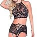 Produktbild • • LUCKYCAT Dessous Pyjamas Frauen Plus Size Weste Crop Bra Dessous Uniform Versuchung Sexy Dessous Set erotische Dessous Unterwäsche Pyjamas (Schwarz)