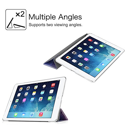 Fintie iPad Air Hülle Case – Ultra Slim Superleicht Schutzhülle mit Lichtdurchlässig Rückseite Abdeckung Smart Cover Tasche mit Auto Schlaf / Wach und Standfunktion für Apple iPad Air, Die Galaxie - 6