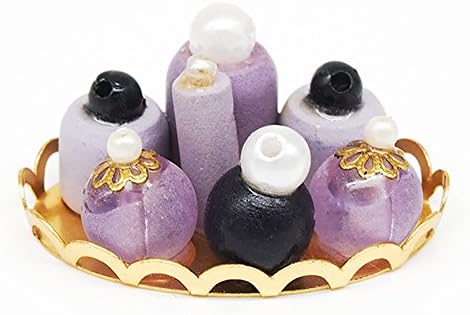 Odoria 1:12 Miniature Purple Perfume and Makeup Set Dollhouse Bathroom Accessories