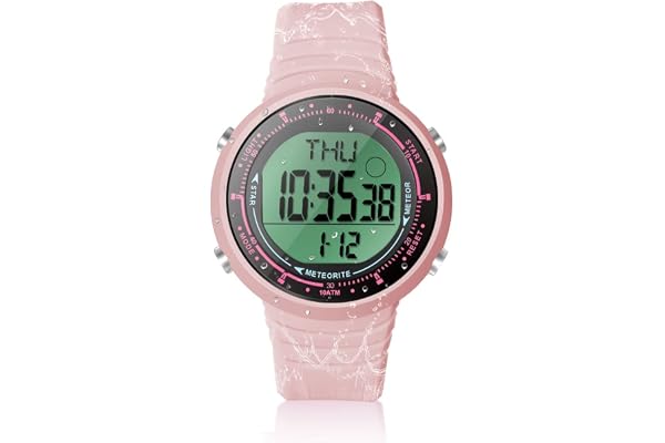 Femmes Filles Sports Natation Plongée Montre Bracelet 10 ATM Etanche, avec Fonctions de Réveil, Chronomètre, Compte à Rebours, Double Fuseau Horaire, Format 12 et 24 Heures Commutable, Bande Silicone