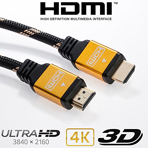 2m PREMIUM HDMI Kabel 1.4a / 2.0 Highend 4K 3D Ethernet FULL HD LCD LED TV Monitor zehn Meter 24K Vergoldet | CEC | ARC | 2160p | Blitzversand | zwei Meter - 2