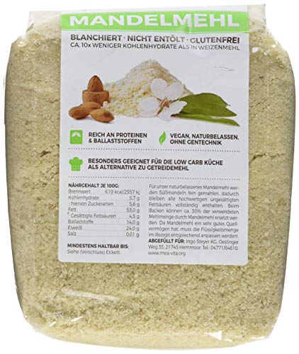 Preisvergleich Produktbild MeaVita Mandelmehl, naturbelassen, blanchiert, 250 g