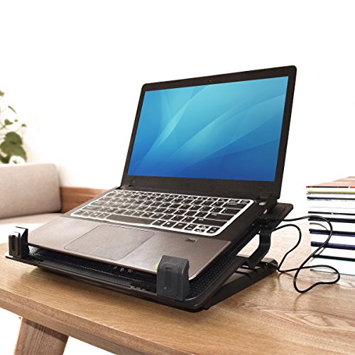 Ewent Laptop Kühler 17 Zoll In der Höhe verstellbar Notebook Ständer mit USB Port und 1 LED leise 145 mm Lüfter für Macbook, Laptop, Notebook - 6