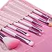 Soft Professional Beautiful 8pcs Makeup Brushes Cosmetic Make Up Brush Set Kit Foundation with Pink Faux Leather Pouch Bag Case