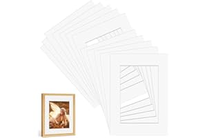 CYNNXIA 12 PCS Picture Mounts Photo Mounts A4 Picture Mounts for Frames White Picture Photo Frame Mounts Mats A4 Mount for 6x8 inch Photo Picture Images(White)