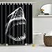 Produktbild Colorfulword Digital Printed Antibacterial Mildew Proof 100% Polyester Fabric water resistant Shower Curtain Anti-Mould Washable,150*180cm (Black shark head)
