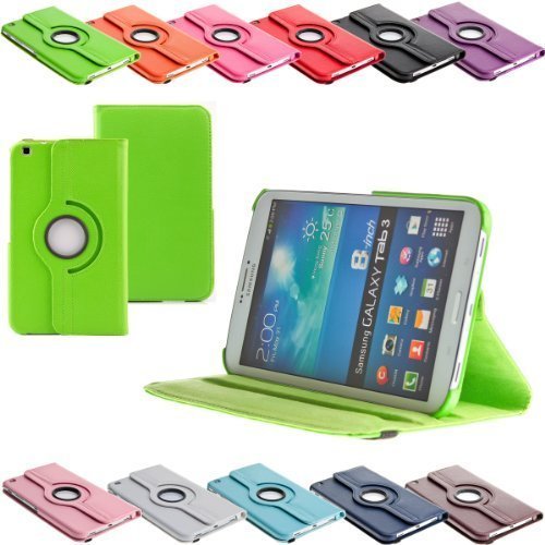 Tab3 360 ° Schutztasche für SAMSUNG GALAXY TAB 3 Hülle Schutz Etui Tasche Cover Case (8.0 Grün)