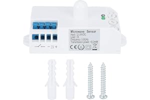 GELUELA SK-807K-DC DC 12-24V 5.8GHz Microwave Radar Sensor Light Switch, 360 Degree Microwave Radar Sensor Relay Switch, Intelligent Body Induction Switch, Body Motion Detector Light Switch