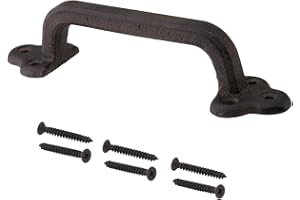 SOTECH Skjutdörrhandtag RUNE i Gjutjärn - Rustikt Dörrhandtag i Smidesjärn, Längd 22,7 cm, Höjd 5 cm