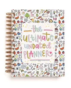 Alicia Souza | Fun Doodles Ultimate Undated Planner | Free Sticker Book, Pocket Planner & Planner Box | Ultimate Study Buddy | Goals & to-Do Lists | Spiral Bound | Hardbound | 22cm x 17cm | Bookmark