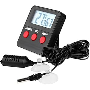 [Gesponsert]Anpro Digital Hygrometer Wasser Thermometer, Luftfeuchtigkeit Feuchtigkeitsmesser mit LCD-Anzeige für Terrarium, Garten, Aquarium