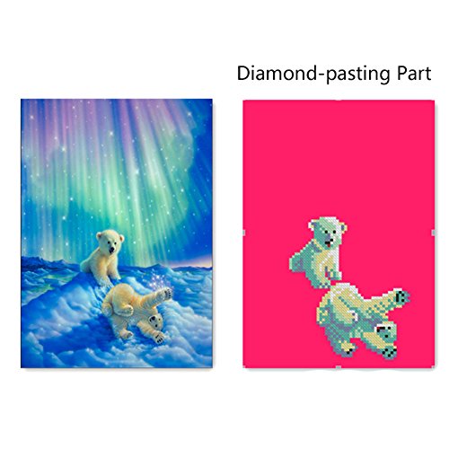 aihome 5D DIY Diamant Stickerei Gemälde eingefügt Kreuzstich Colorful Raum Dekoration eisbär - 2