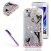 Produktbild iPhone SE Hülle,iPhone 5S Hülle,iPhone 5S Case,EMAXELERS Cute Wearing White Dress Girl Muster Hart Transparente Hülle Case Cover Fairy Mädchen Serie 3D Glitter flüssigkeit Schwimmende Veränderung farbe Pailletten Bling Weiter Schwer Hülle Case für iPhone SE & iPhone 5S/5 + Send 1 Pcs Stylus Pen,Wearing Colorful Dress Girl