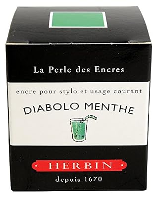 Exacompta Herbin Encre de recharge traditionnelle à stylo en flacon D 30 ml Diabolo Menthe