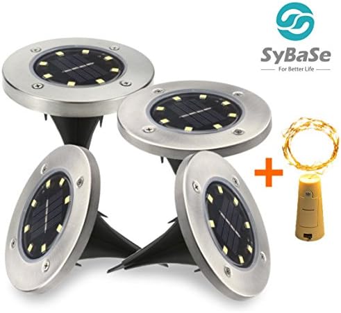 8 LED Solar Powered Ground Light Water-resistant Landscape Spike Lighting for Yard Driveway Lawn Pathway White/Warm White Outdoor