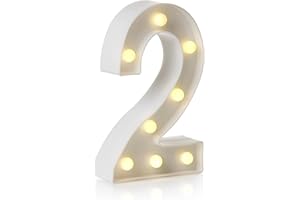 anso LED Alphabet Letter & Number Light Sign Decorations Lamp for Home Birthday Party Event Night Lights 22cm (2)