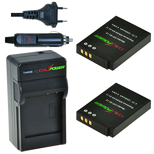 ChiliPower EN-EL12, ENEL12 Kit : 2 batteries + chargeur pour Nikon Coolpix AW100-AW110s, P300-P330, ChiliPower EN-EL12, ENEL12 Kit : 2 batteries + chargeur pour Nikon Coolpix AW100-AW110s, P300-P330,