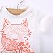 Cute Newborn Toddler Baby Boys Girls Fox Romper Jumpsuit Outfits Clothes 0-18M (0-6 Months, White)