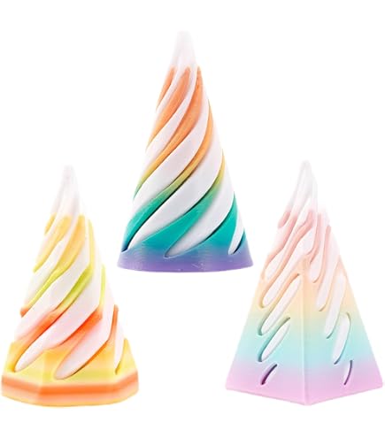 2 Stück Impossible Cone Pyramid Spielzeug | Anti-Stress Fidget Toy Mit Spiraleffekt | Desktop Deko Für Kinder & Erwachsene