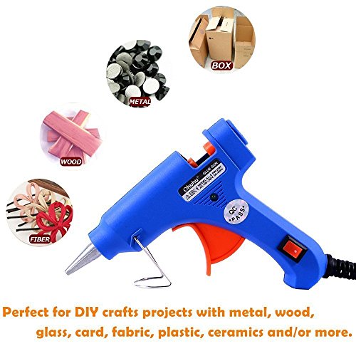 Ohuhu® Heißklebepistole Klebepistole Heißluftpistole Glue Gun Hotmelt Glue Gun 20W mit 25 Stücke Hot Melt Glue Sticks Klebesticks Heißklebesticks Heißklebestifte (blau) - 8
