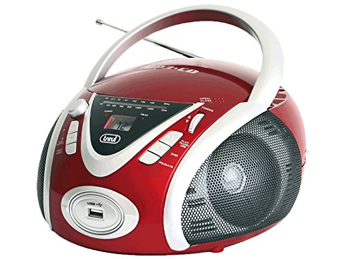 Trevi CMP 542 USB Stereo Portatile Boombox con Lettore CD, Mp3, USB, Radio, Rosso