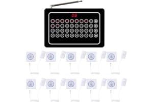 CYSSJF Sistem Chiamata Cerca Persona, Sistema Di Chiamata Casa Di Riposo, Campanello Anziani Letto Ospedale,Allarme Casa Senza Fili,Dispositivo Chiamata Emergenza Con 10 Pulsante Chiamata Badante