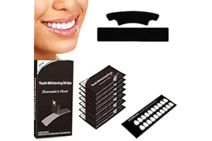 HIKAKA Smile Flecken-vergangene Streifen, Zahnaufhellungsstreifen, Zahnaufhellung, Kaffee, Teerauch und Weinflecken entfernen, schnell und effektiv, Aktivkohle Zähne Aufkleber (7 Paare)