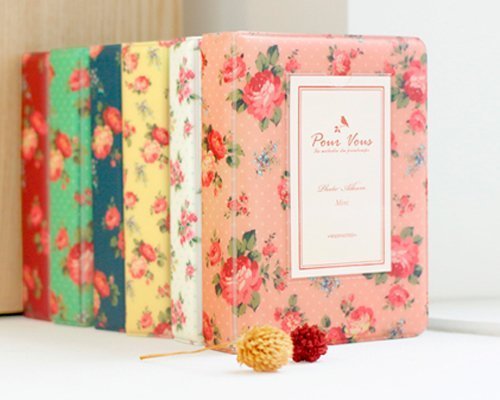 FOME Fotoalbum mit 64 Taschen für Mini Fujifilm Instax Mini 8 7s 25 50s 90 Polaroidkamera & Namenskarte + ein FOME-Geschenk rose pink - 5