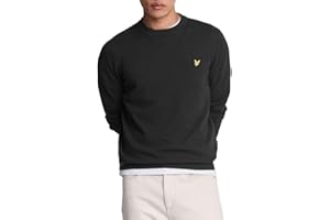 Lyle & Scott Mens Cotton Merino Crew Neck Embroidered Golf Sweater