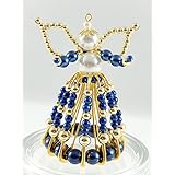 Schutzengel, Perlenengel aus Sicherheitsnadeln blau-gold, Engel, Glücksengel